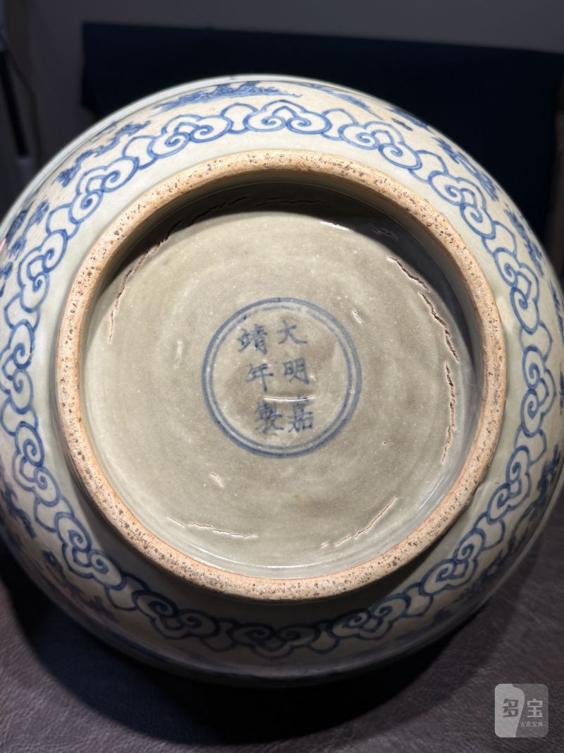 明嘉靖 青花庭院高仕图大碗 - 图25